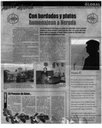 Con bordados y platos homenajean a Neruda