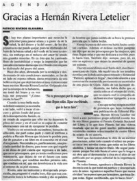 Gracias a Hernán Rivera Letelier