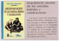 Anecdotario secreto de las comidas , bebidas y celebraciones