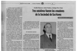Tres natalinos fueron los creadores de la Sociedad de Escritores