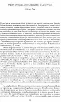 Palma entre el costumbrismo y la novela