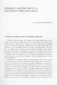 Enrique Lafourcade o la insatisfactoria realidad