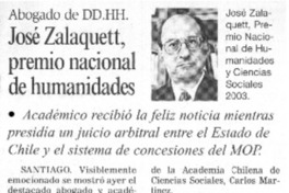 José Zalaquett premio nacional de humanidades.