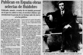 Publican en España obras selectas de Huidobro.