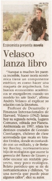 Velasco lanza libro.