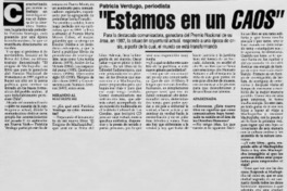 "Estamos en un caos" [entrevistas]
