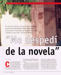 "Me despedí de la novela" [entrevistas]