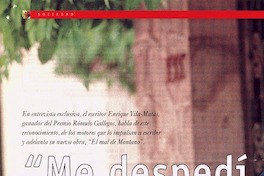 "Me despedí de la novela" [entrevistas]