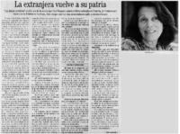 La extrajera vuelve a su patria [entrevistas]