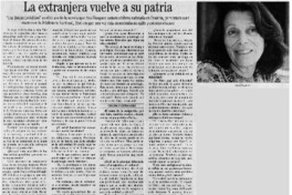 La extrajera vuelve a su patria [entrevistas]