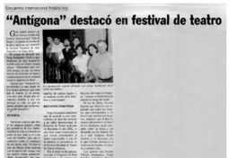 "Antígona" destacó en festival de teatro