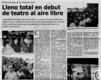 Lleno total en debut de teatro al aire libre
