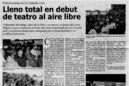 Lleno total en debut de teatro al aire libre
