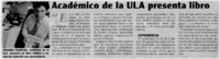 Académico de la ULA presenta libro