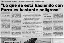 "Lo que se está Haciendo con Parra es bastante peligroso"