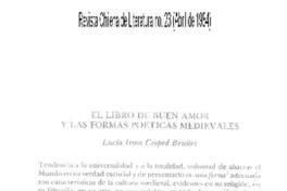 El libro de buen amor y las formas poéticas medievales