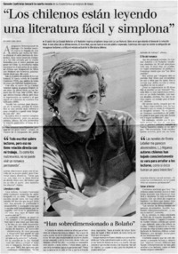 "Los chilenos están leyendo una literatura fácil y simplona"