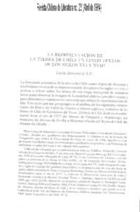 La representación de la tierra de Chile en cinco textos de los siglos 16 y 17