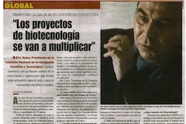 "Los proyectos de biotecnología sevan a multiplicar" [entrevistas]