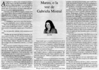 Marzo, o la voz de Gabriela Mistral