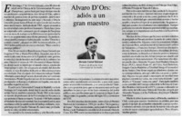 Alvaro D'Ors : adiós a un gran maestro