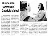 Musicalizan Poemas de Gabriela Mistral