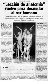 "Lección de anatomía" vuelve para desnudar al ser humano