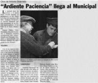 Ardiente paciencia" llega al Municipal.