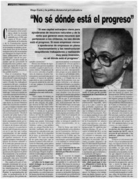 No sé dónde está el progreso": [entrevistas]