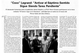 "Coco" Legrand : "Activar el séptimo sentido sigue siendo tarea pendiente"