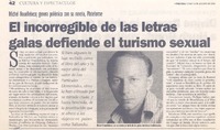 El incorregible de las letras galas defiende el turismo sexual.