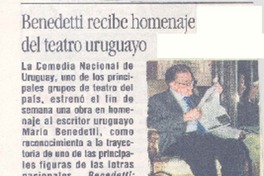 Benedetti recibe homenaje del teatro uruguayo.