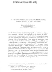 El trasfondo bíblico en San Manuel Bueno, mártir de Miguel de Unamuno
