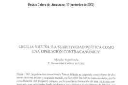 La subjetividad poética como una operación contracnónica