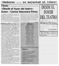 "Desde el foyer del teatro"