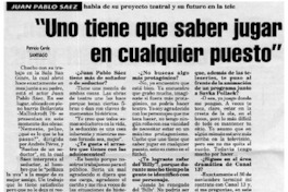 "Uno tiene que saber jugar en cualquier puesto" [entrevistas]