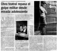 Obra teatral repasa el golpe militar desde mirada adolescente