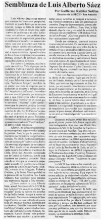Semblanza de Luis Alberto Sáez