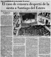 El caso de censura despertó de la siesta a Santiago del Estero