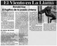 Ronald Kay. El fugitivo de la poesía chilena.