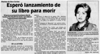 Esperó lanzamiento de su libro para morir