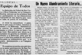 Un Nuevo alumbramiento literario...