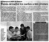 Poesía devuelve los sueños a tres jóvenes.