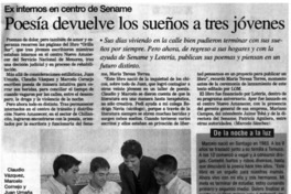 Poesía devuelve los sueños a tres jóvenes.