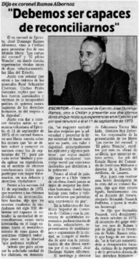 "Debemos ser capaces de reconciliarnos"