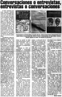 Conversaciones o entrevistas, entrevistas o coversaciones
