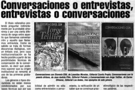 Conversaciones o entrevistas, entrevistas o coversaciones