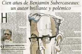 Cien años de Benjamín Subercaseaux: un autor brillante y polémico