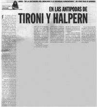 En las antipodas de Tironi y Halpern