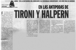 En las antipodas de Tironi y Halpern